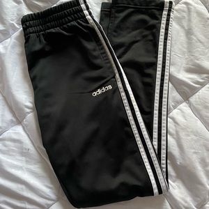 ADIDAS 3 Stripes Sweat Pants in Black Wide Leg